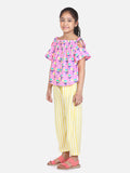Pink Yellow Balloon Print Clothing Set