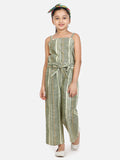 Green Organic Cotton Weaved Full Jumpsuit