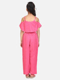 Pink Polka Off Shoulder Coordinated Pant Set