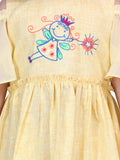 Yellow Embroidered Sleeves Dress