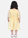 Yellow Embroidered Sleeves Dress