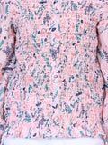 Powder Pink Floral Smocking Top