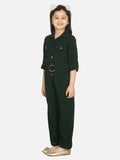 Green Golden Button Formal Jumpsuit
