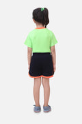 Neon Orange Tshirt With Short Lounge Set