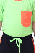 Neon Orange Tshirt With Short Lounge Set