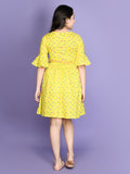 Lemon Yellow Fit n Flare Dress