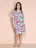 Watermelon Print Off Shoulder Dress