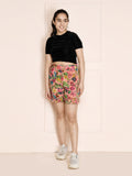 Peach Floral Print Shorts