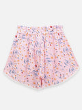 Floral Print Stylish Lace Lining Shorts