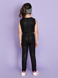Black Embossed Top with Legging Set