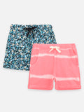 Floral Print Drawstring Shorts Set of 2