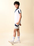 Colorblock T-shirt with Drawstring Short Set