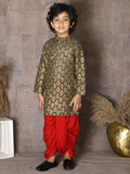 Floral Batik Design Kurta with Dhoti Set
