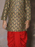 Floral Batik Design Kurta with Dhoti Set