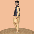 Solid Kurta Pyajama Set with Printed Nehru Jacket