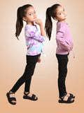 Tie Dye Printed & Solid Crop Knot Tops with Leggings Set