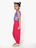 Floral Printed Sleeveless Top with Afghani Style Pant