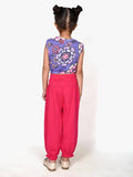 Floral Printed Sleeveless Top with Afghani Style Pant