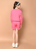 Solid Plain Long Sleeve Sweatshirt with Shorts