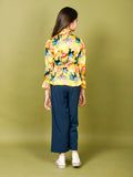 Floral Printed Peplum Top with Palazzo Pant Set