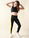Sleeveless Crop Top with Solid Legging Set