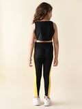 Sleeveless Crop Top with Solid Legging Set