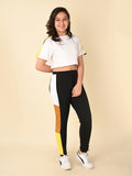 Drop Shoulder Tee with Colorblock Jogger Set