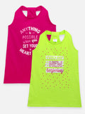 Text Polka Printed Sleeveless Dress Pack of 2