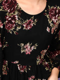 All Over Floral Printed Cold Shoulder Dress