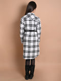 Checkered Print Button Down Shirt Collar Dress