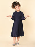 Solid Fit n Flare Back Tie-up Party Dress