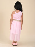 Sequin Belt Designed Sleeveless Fit n Flare Party Dress
