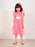 Sequin Belt Designed Frill Fit n Flare Party Dress