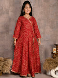Bandhani Print Angrakha Ethnic Gown