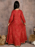 Bandhani Print Angrakha Ethnic Gown