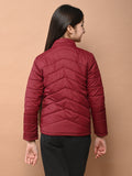 Solid Plain Puffer Front Zip Open Jacket