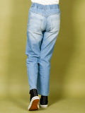 Double Shaded Solid Straight Denim Jeans