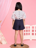 Polka Printed Puff Sleeve Short Jumpsuit