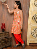 Paisley Printed Peplum Suit with Dhoti Set
