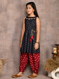 Bandhani Printed Peplum Suit with Dhoti Set