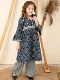 Bandhani Printed Frill Sleeve Kurta Palazzo Set