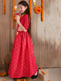Button Down Knot Choli with Printed Lehenga Set