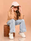 Girls Full Sleeves Hooded Sweatshirt