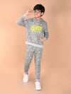 Lilpicks Boys Overall Printed Sweatshirt with joggers