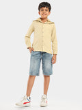 Solid Full Sleeves Regular Wear Casual Shirt with Detachable Hood