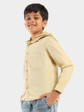 Solid Full Sleeves Regular Wear Casual Shirt with Detachable Hood