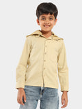 Solid Full Sleeves Regular Wear Casual Shirt with Detachable Hood