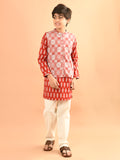 Ethnic Motifs Printed Kurta Pajama Set with Nehru Jacket