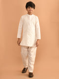 Sequin Embellished Button Down Straight Kurta Pajama Set