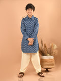 Ethnic Motif Printed Collared Straight Kurta Pajama Set